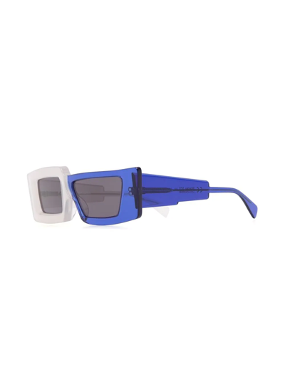 Shop Kuboraum Two-tone Design Sunglasses In White