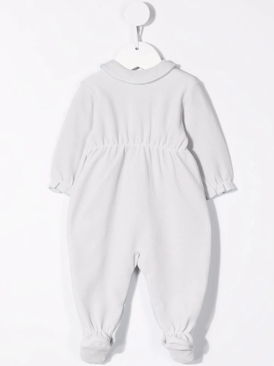 Bonpoint Logo Patch Long-sleeve Pajama In Grey