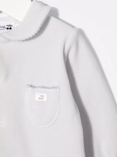 Bonpoint Logo Patch Long-sleeve Pajama In Grey