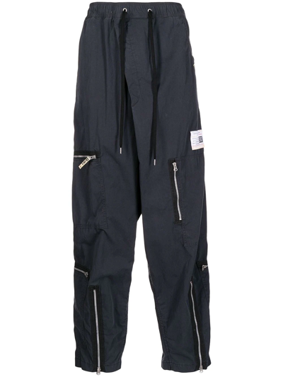 Shop Miharayasuhiro Zip-detail Trousers In Blue