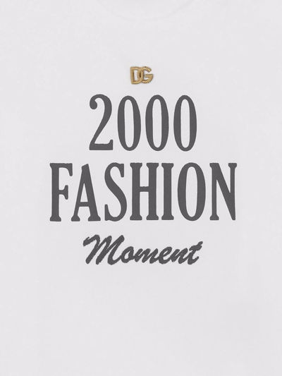 Shop Dolce & Gabbana 2000 Fashion Moment Logo-plaque T-shirt In White