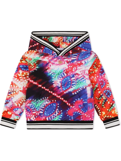 Shop Dolce & Gabbana Abstract-print Pullover Hoodie In Black