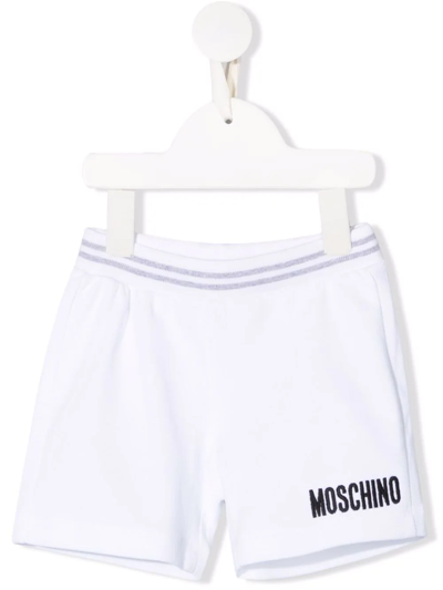Shop Moschino Teddy-patch Shorts In White