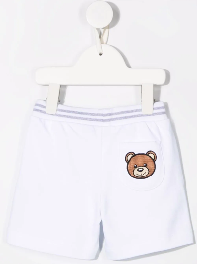 Shop Moschino Teddy-patch Shorts In White