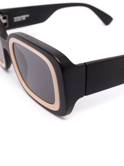 Shop Mykita Contrasting-trim Sunglasses In Black