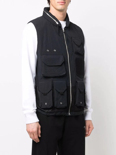 Shop Helmut Lang Mesh-panel Gilet Jacket In Black