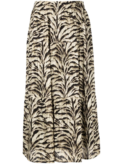 Shop Ba&sh Iva Printed Midi Skirt In Neutrals