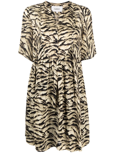 Shop Ba&sh Iris Tiger-print Dress In Neutrals