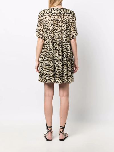 Shop Ba&sh Iris Tiger-print Dress In Neutrals