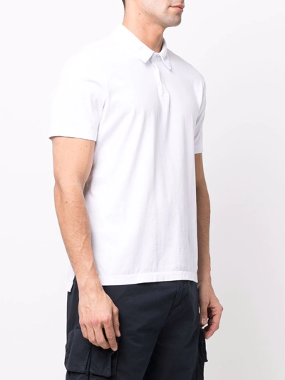 Shop James Perse Short-sleeved Cotton Polo Shirt In White
