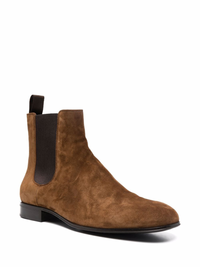 Shop Gianvito Rossi Suede-leather Chelsea Boots In Brown