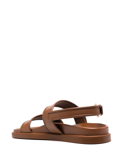 Shop Gianvito Rossi Double-strap Leather Sandals In Brown