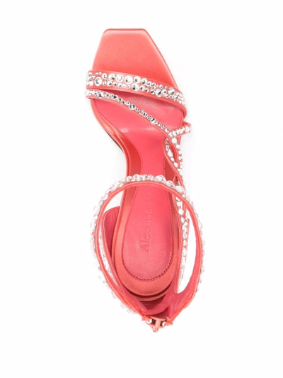 Shop Alexander Mcqueen Crystal-embellished Wrap Sandals In Pink