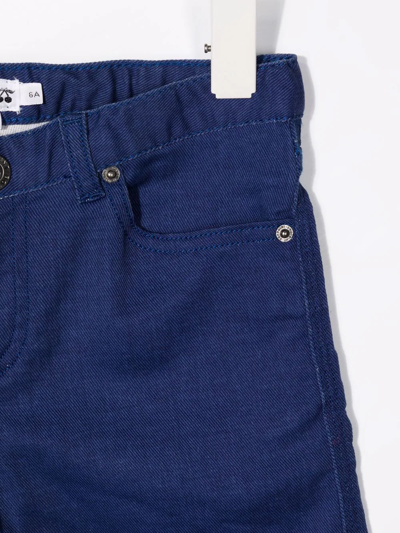 Shop Bonpoint Elasticated Waistband Denim Shorts In Blue