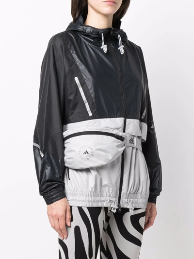 Adidas By Stella Mccartney Packable Hooded Recycled-fibre Windbreaker In  Black | ModeSens