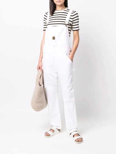 Shop Washington Dee Cee Organic-cotton Logo-patch Dungarees In White