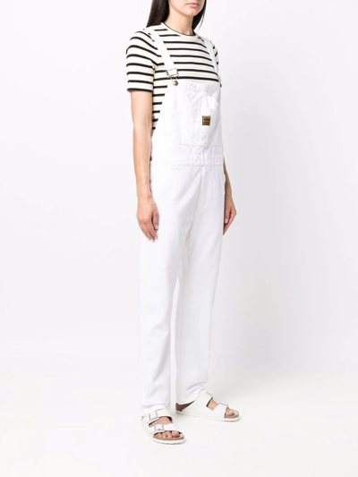 Shop Washington Dee Cee Organic-cotton Logo-patch Dungarees In White