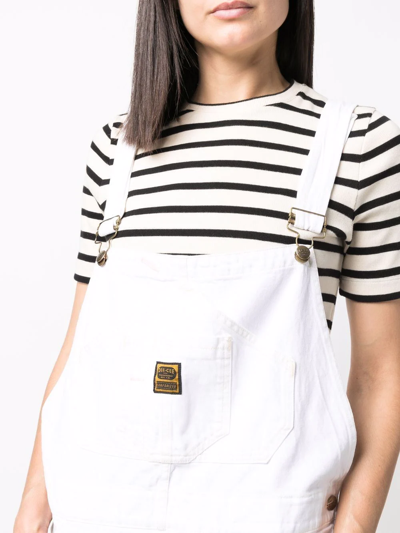 Shop Washington Dee Cee Organic-cotton Logo-patch Dungarees In White