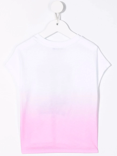 Msgm Ombré-effect Cotton T-shirt In White