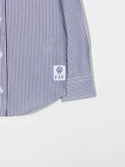 Shop Fay Stripe-print Shirt In White