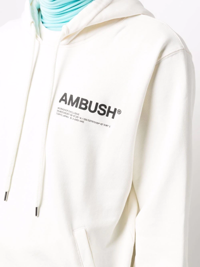 Shop Ambush Workshop Cotton Hoodie In White
