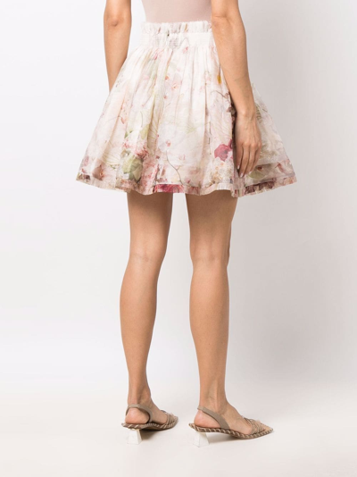 Shop Zimmermann Dancer Flared Miniskirt In Pink
