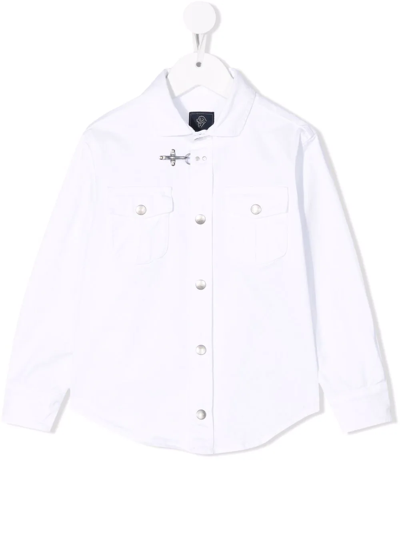 Fay Band-collar Jacket In White