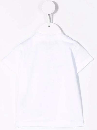 Shop Balmain Logo Crew-neck T-shirt In White