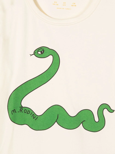 Shop Mini Rodini Snake-print T-shirt In Yellow