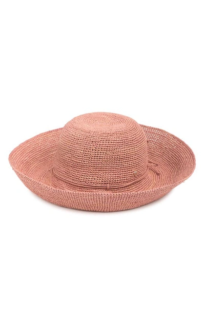 Shop Helen Kaminski 'provence 12' Packable Raffia Hat In Dusty Salmon