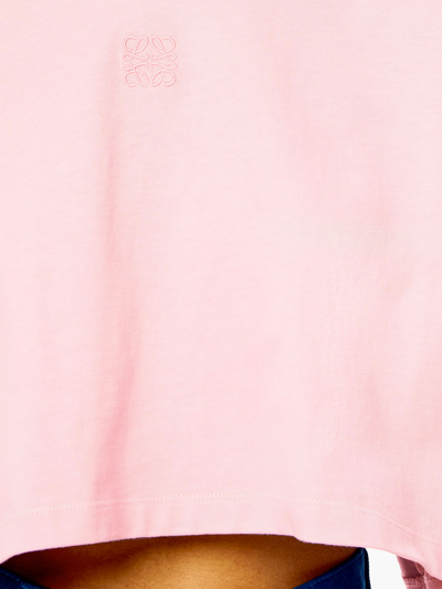 Shop Loewe Cropped Pink T-shirt