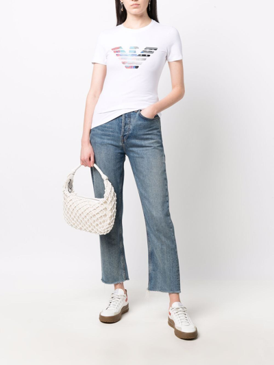 Emporio Armani T-shirt With Eagle Logo Print In White