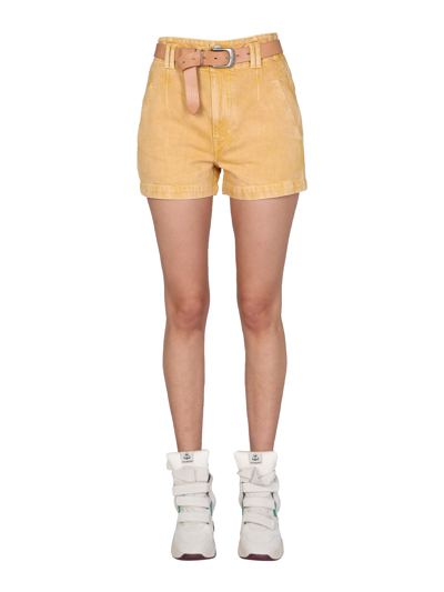 Shop Isabel Marant Étoile "tihiana" Shorts In Yellow
