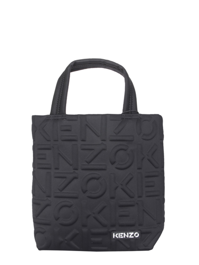 Shop Kenzo Small Tote Bag With Monogram Logo In Black