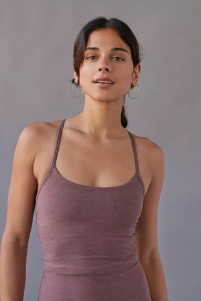 Shop Beyond Yoga Space-dye Tank Top In Taupe