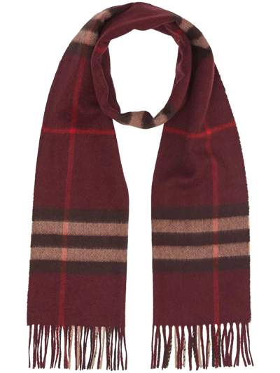 Shop Burberry The Classic Check Scarf In Red
