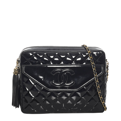 Pre-owned Chanel Black Leather Matelasse Crossbody Bag