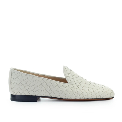 Doucal's Cream Woven Loafer In White