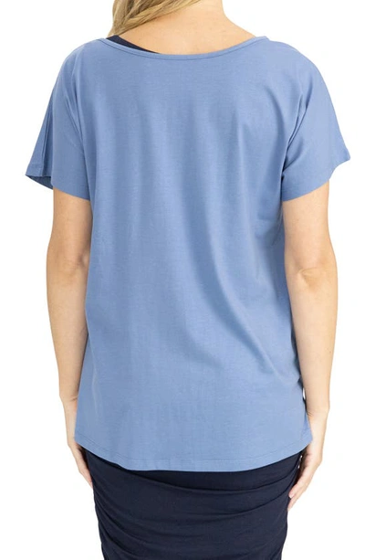 Shop Angel Maternity Reversible Maternity T-shirt In Blue