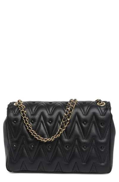 Shop Valentino By Mario Valentino Posh D Leather Shoulder Bag In Black