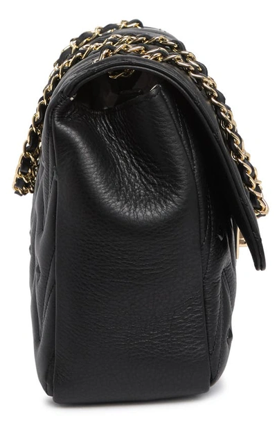 Shop Valentino By Mario Valentino Posh D Leather Shoulder Bag In Black