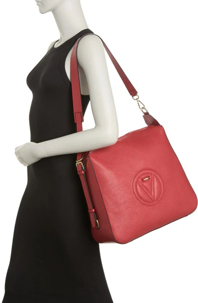 Shop Valentino By Mario Valentino Audrey Convertible Leather Shoulder Bag In Lipstick Red