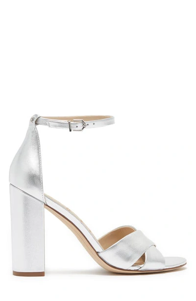 Sam Edelman Women's Yancy Block-heel Crossover Sandals In Silver | ModeSens