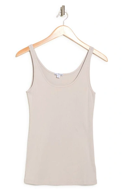 Shop James Perse Ribbed Knit Tank In Pearl