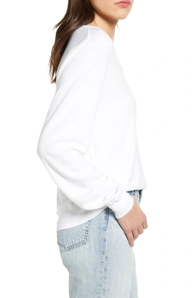 Shop Wildfox Deep V-neck Baggy Beach Jumper Pullover In Clean White