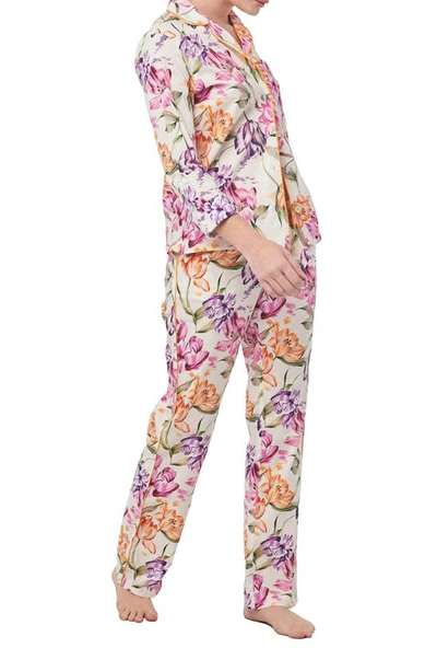Shop The Lazy Poet Emma Spring Tulips Cotton Pajamas In Pink