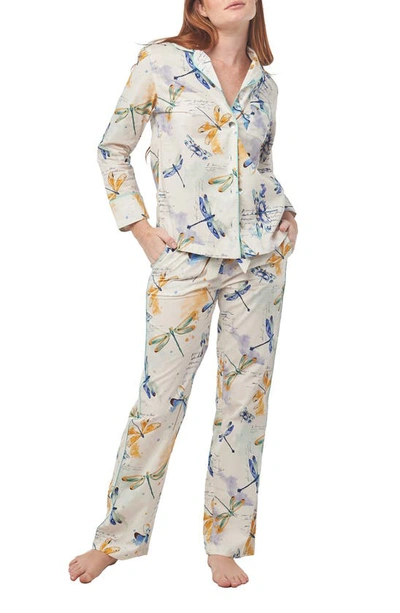Shop The Lazy Poet Emma Dragonflies Cotton Pajamas In White