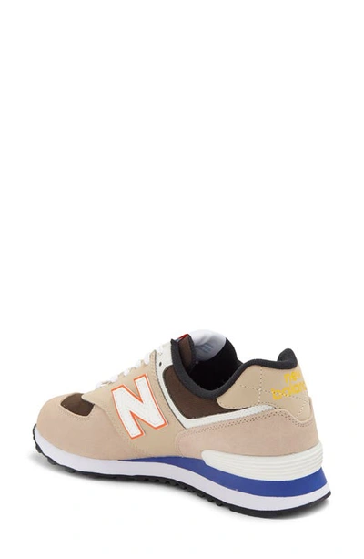 New Balance 574 Classic Sneaker In Mindful Grey/ Poppy