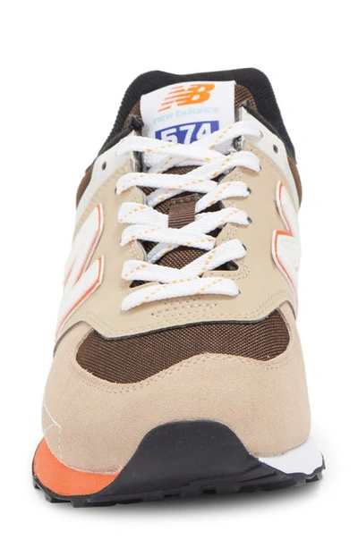 New Balance 574 Classic Sneaker In Mindful Grey/ Poppy