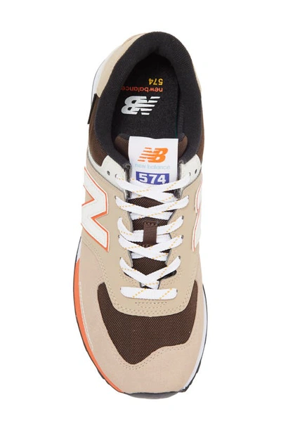 New Balance 574 Classic Sneaker In Mindful Grey/ Poppy